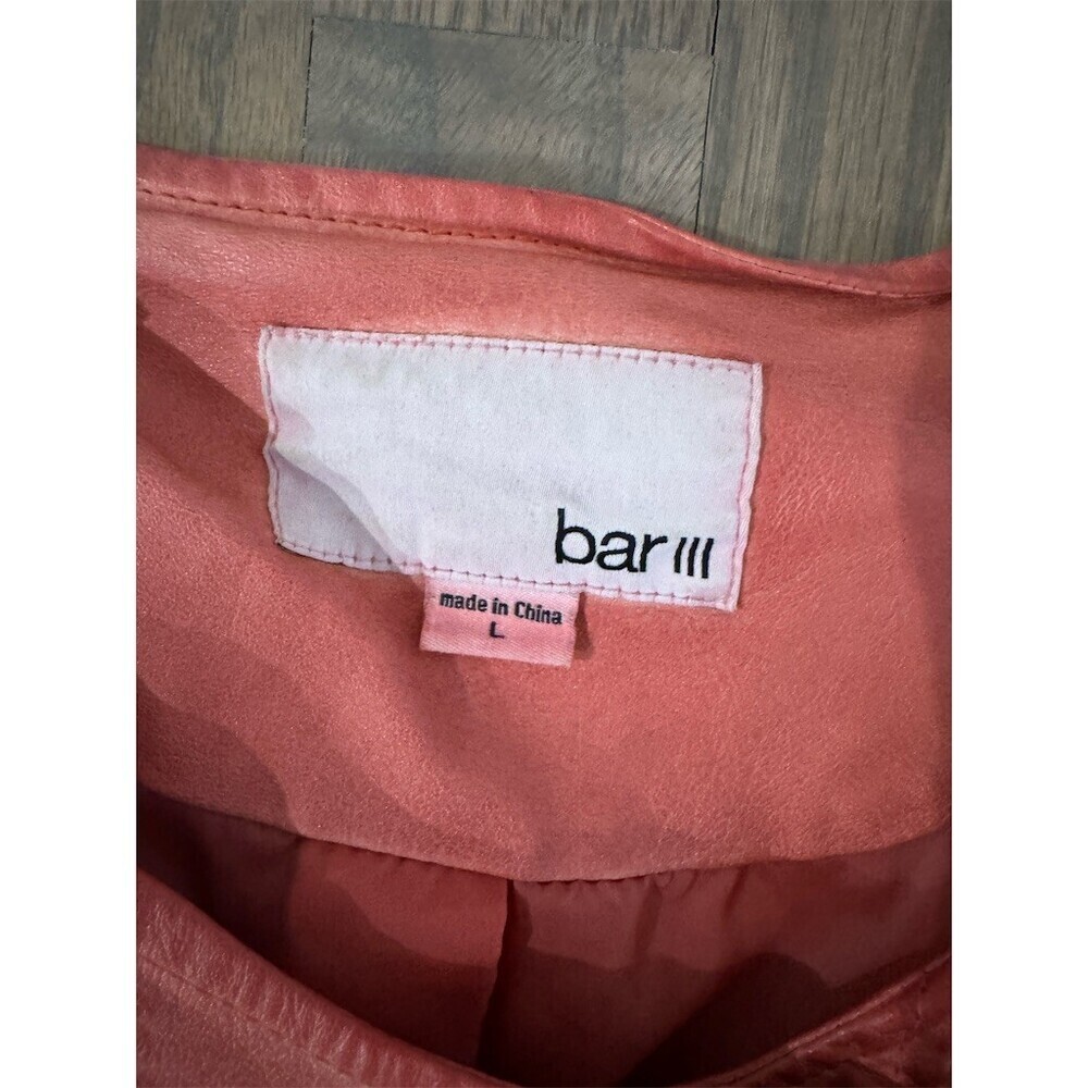 Bar III Jacket Womens Size M Tangerine Moto Biker Asym Zip Quilted Short - Picture 7 of 10